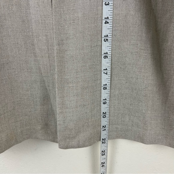 Linen Blend Lagenlook Minimalist VTG Coldwater Creek Beige Open Front Cardigan - Picture 9 of 11